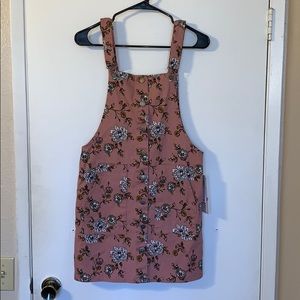 Rose Overalls with Flower Accents